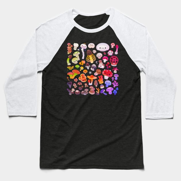 Mushroom Baseball T-Shirt by pikaole